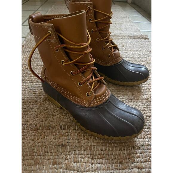 LL Bean Boots sz 6 Womens Lace Up 8'' Duck Boot Brown Tan Gorpcore - Picture 4 of 10